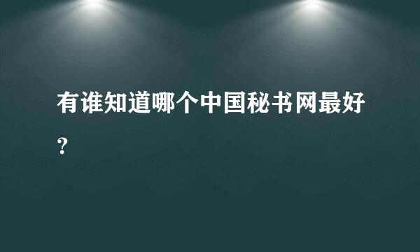 有谁知道哪个中国秘书网最好？