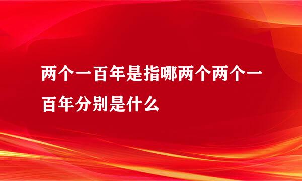 两个一百年是指哪两个两个一百年分别是什么