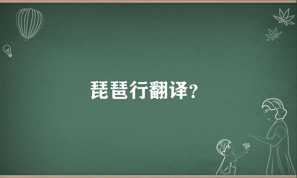 琵琶行翻译？