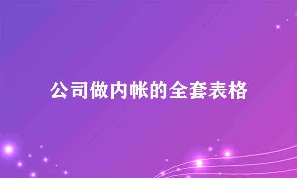 公司做内帐的全套表格