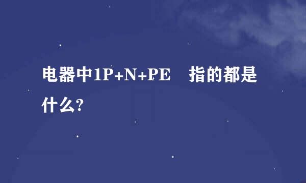 电器中1P+N+PE 指的都是什么?