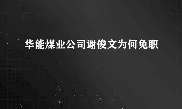 华能煤业公司谢俊文为何免职