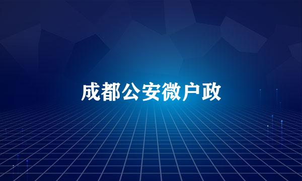 成都公安微户政