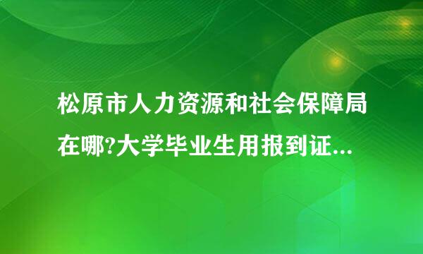 松原市人力资源和社会保障局在哪?大学毕业生用报到证在哪报道?