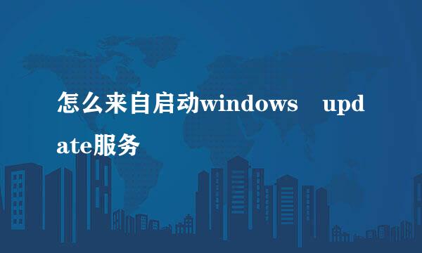 怎么来自启动windows update服务