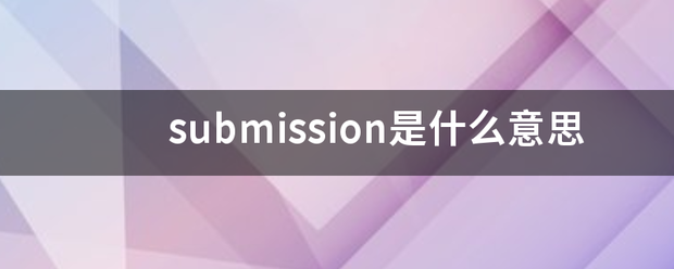 submission是什么意思