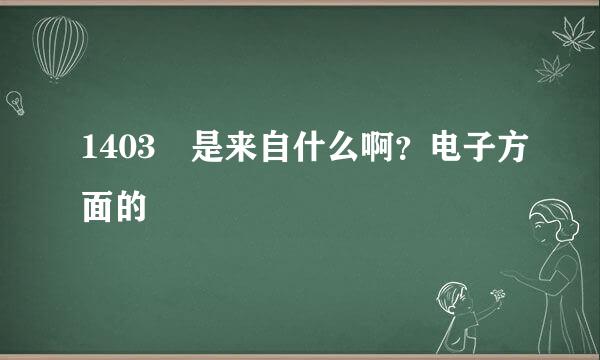 1403 是来自什么啊？电子方面的