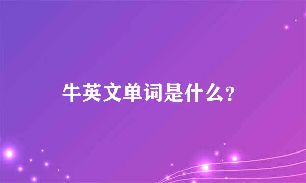 牛英文单词是什么？