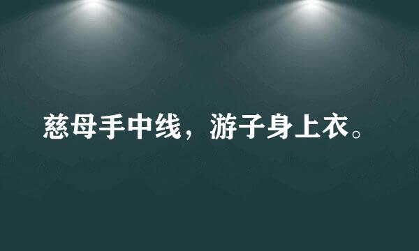 慈母手中线，游子身上衣。