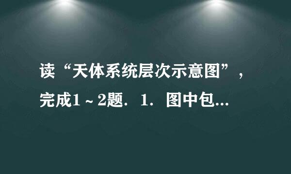 读“天体系统层次示意图”，完成1～2题．1．图中包括的天体系统有（  ）件安2．甲是一颗特殊的行星，主要体