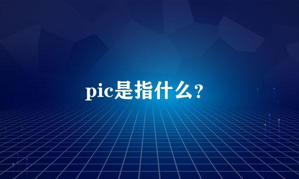 pic是指什么？