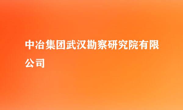 中冶集团武汉勘察研究院有限公司