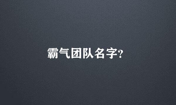 霸气团队名字？