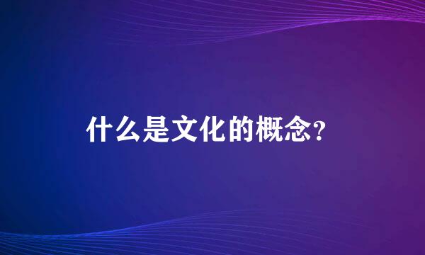 什么是文化的概念？