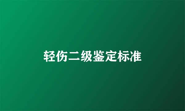 轻伤二级鉴定标准