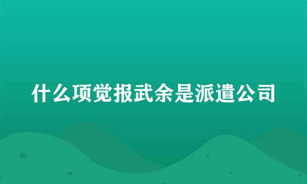 什么项觉报武余是派遣公司