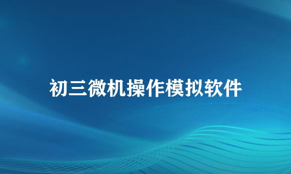 初三微机操作模拟软件