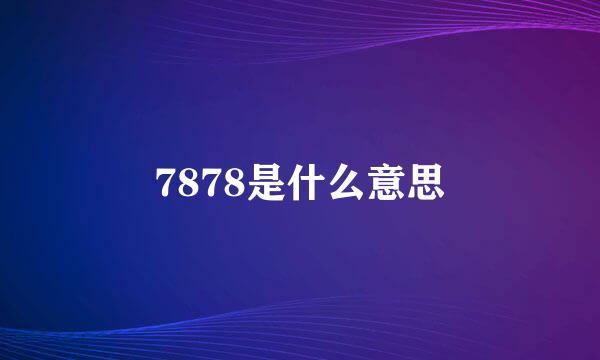 7878是什么意思