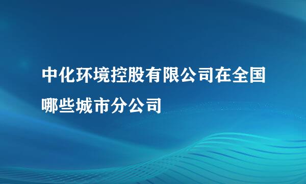 中化环境控股有限公司在全国哪些城市分公司