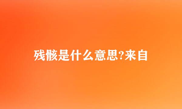 残骸是什么意思?来自