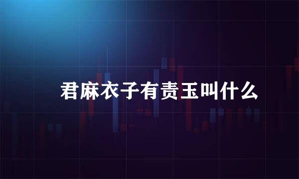 冴君麻衣子有责玉叫什么