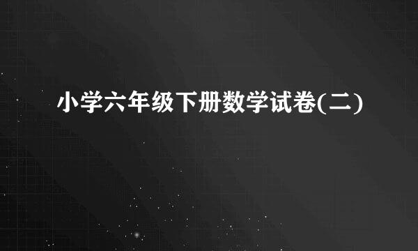 小学六年级下册数学试卷(二)