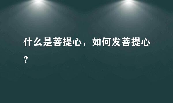 什么是菩提心，如何发菩提心？