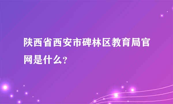 陕西省西安市碑林区教育局官网是什么？