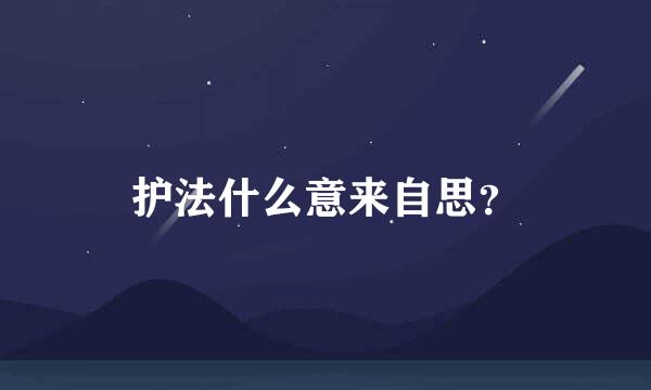 护法什么意来自思？