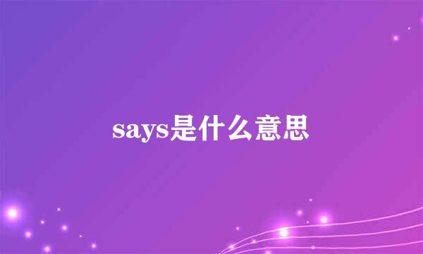 says是什么意思