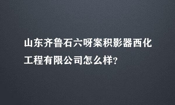 山东齐鲁石六呀案积影器西化工程有限公司怎么样？