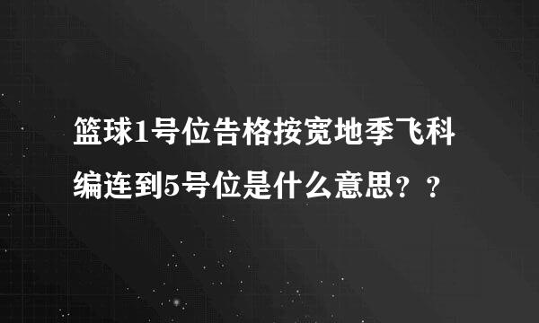 篮球1号位告格按宽地季飞科编连到5号位是什么意思？？