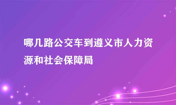 哪几路公交车到遵义市人力资源和社会保障局