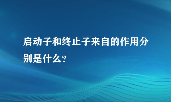 启动子和终止子来自的作用分别是什么？