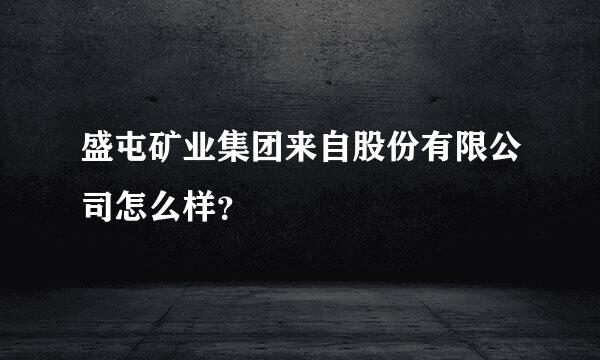 盛屯矿业集团来自股份有限公司怎么样？