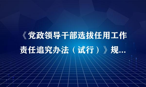 《党政领导干部选拔任用工作责任追究办法（试行）》规定的责任追究对象有哪些？