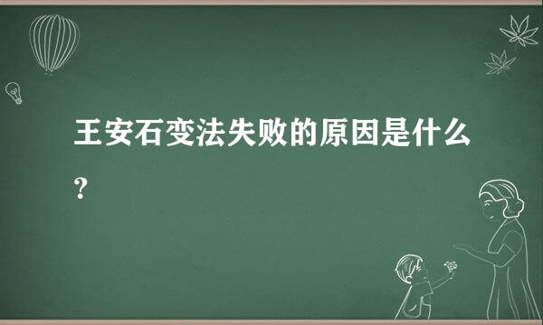 王安石变法失败的原因是什么？