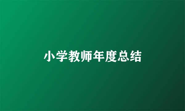 小学教师年度总结