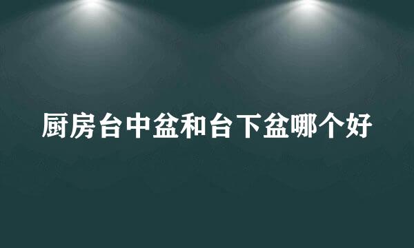 厨房台中盆和台下盆哪个好