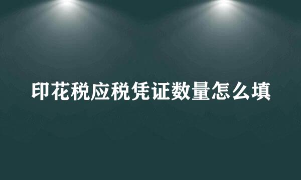 印花税应税凭证数量怎么填