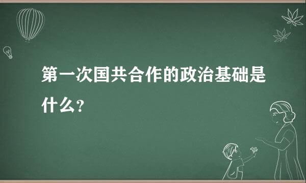 第一次国共合作的政治基础是什么？