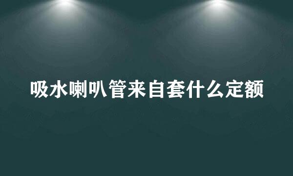 吸水喇叭管来自套什么定额