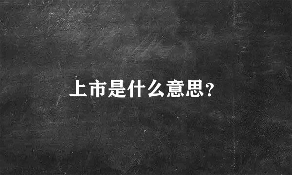 上市是什么意思？