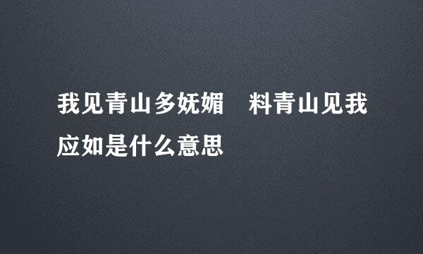 我见青山多妩媚 料青山见我应如是什么意思