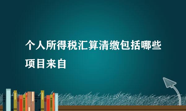 个人所得税汇算清缴包括哪些项目来自