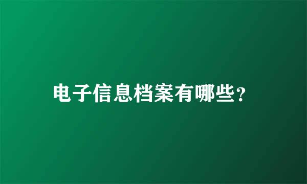 电子信息档案有哪些？