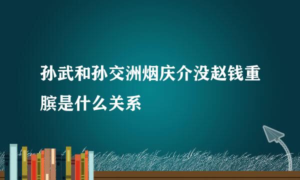 孙武和孙交洲烟庆介没赵钱重膑是什么关系