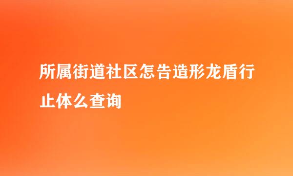 所属街道社区怎告造形龙盾行止体么查询