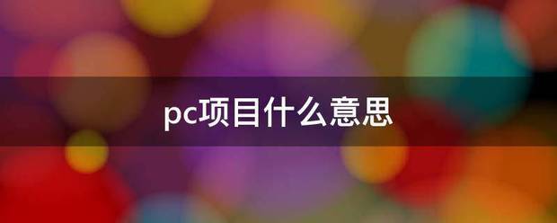 pc项目什么所武因节民适读切意思