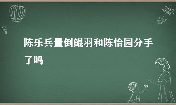 陈乐兵量倒鲲羽和陈怡园分手了吗